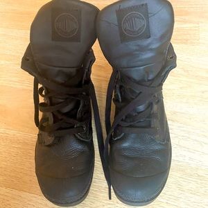 Black Leather Palladium Boots